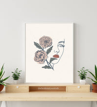 Load image into Gallery viewer, Modern Abstract Silhouette with Peonies
